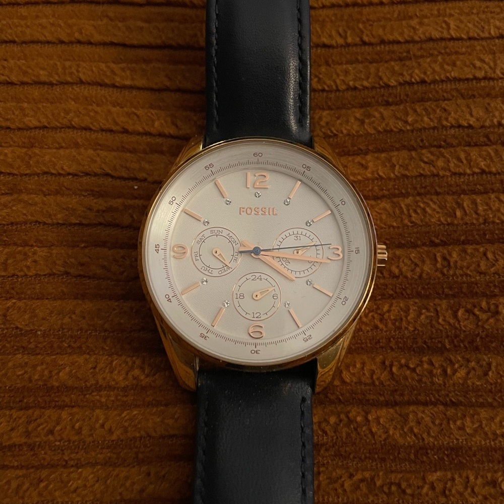 Fossil blue leather watch